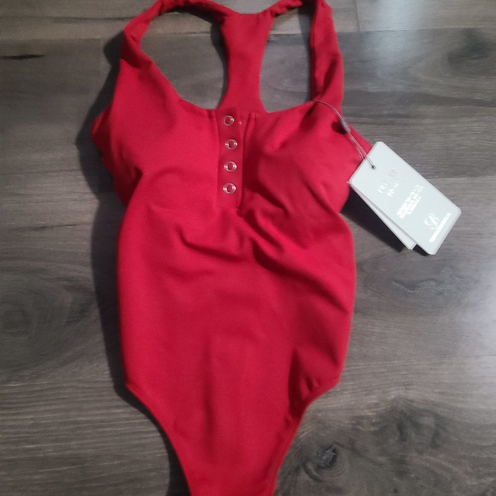 Bombshell red bodysuit